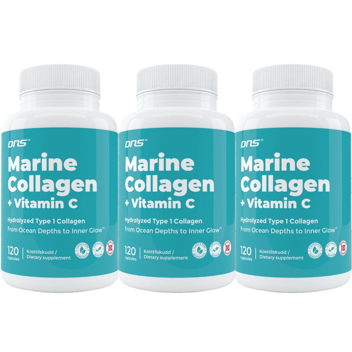 3-pack Marine Collagen + Vitamin-C - 3 x 120 kapsler