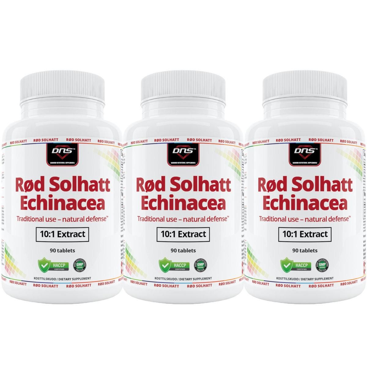 3-pack Rød Solhatt Echinacea Extract - 3 x 90 tabletter