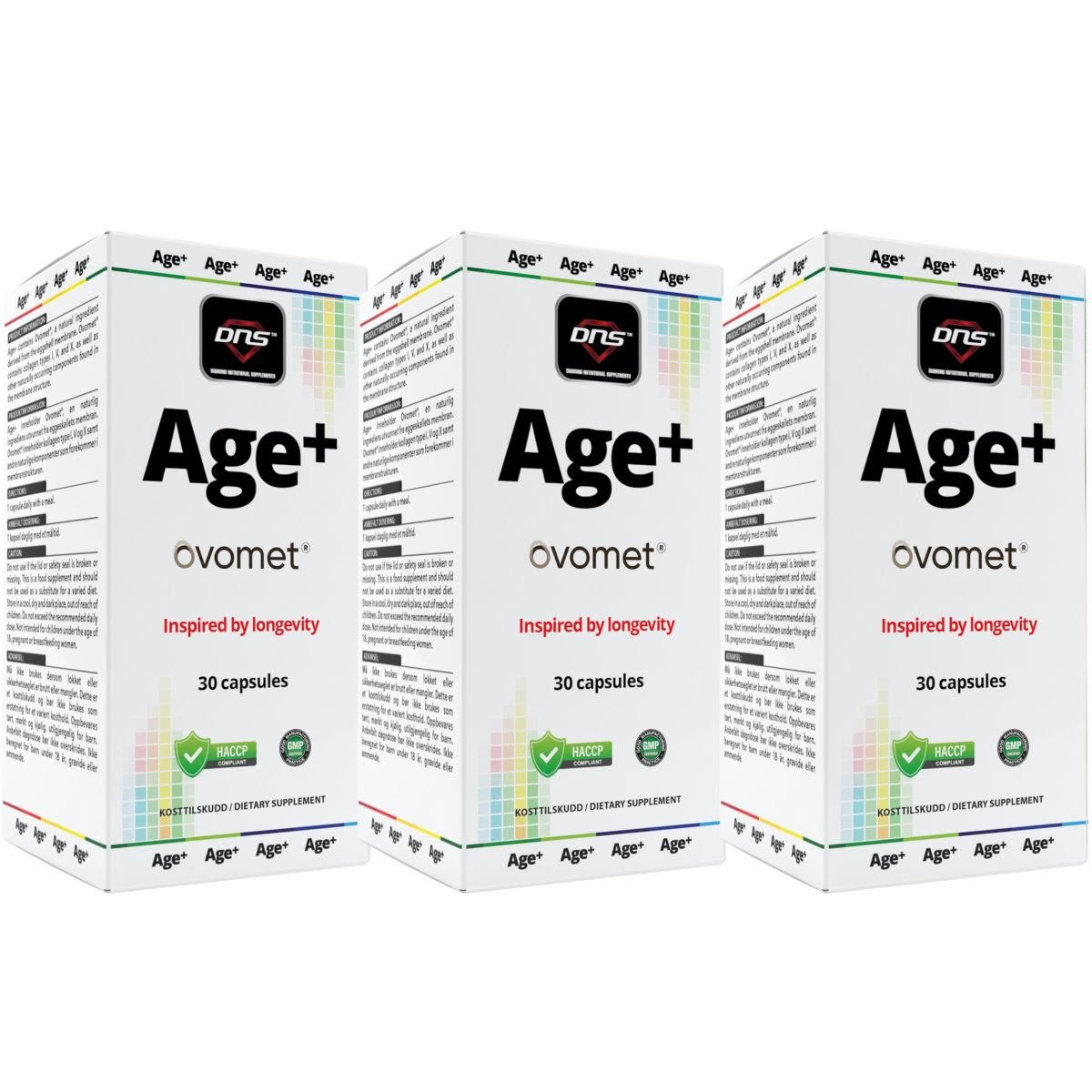 3-pack Age+ Ovomet® Longevity - 3 x 30 kapsler