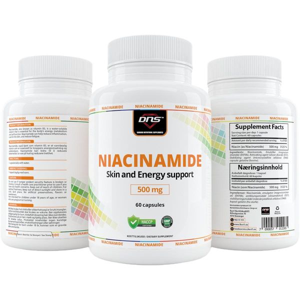 Niacinamide (Vitamin B3) - 500 mg - 60 kapsler