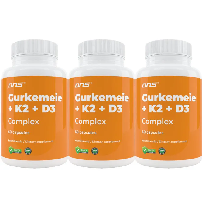 Hovedbilde 3-pack Gurkemeie + K2 + D3 - 3 x 60 kapsler