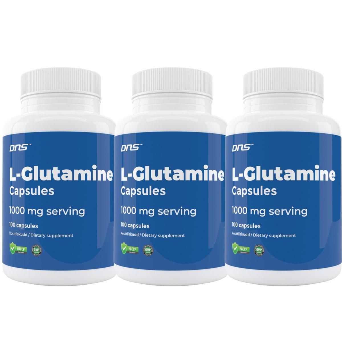 3-pack L-Glutamin Capsules - 3 x100 kapsler