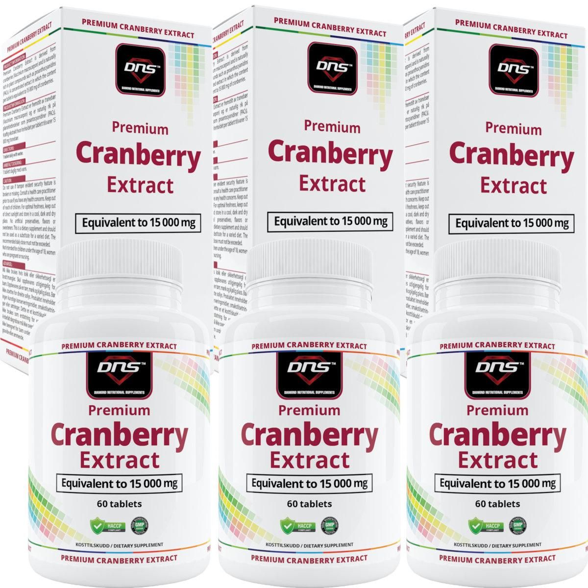3-pack Premium Cranberry Extract - 3 x 60 tabletter