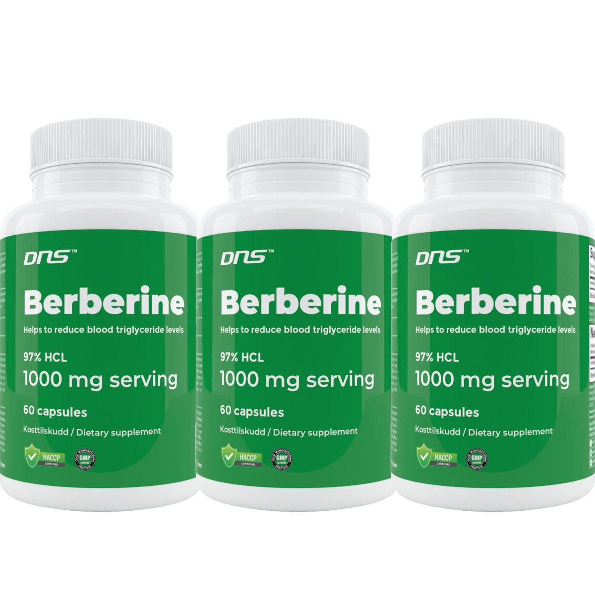 3-pack Berberine 500 mg - 3 x 60 kapsler