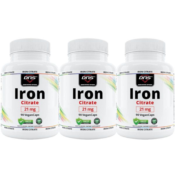 3-pack Iron Citrate 21mg Jern - 3 x 90 kapsler