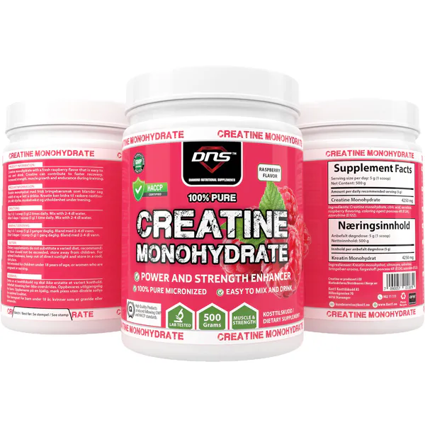Creatine Monohydrate Raspberry smak - 500 gram 