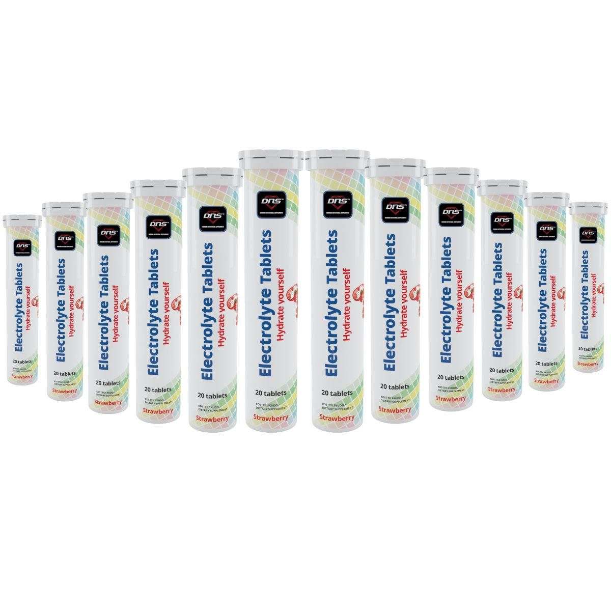 12-pack Electrolyte - Hydrate Yourself - 20 Brusetabletter - Strawberry