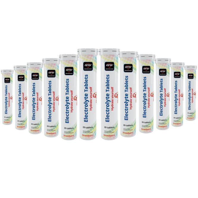 Hovedbilde 12-pack Electrolyte - Hydrate Yourself - 20 Brusetabletter - Strawberry