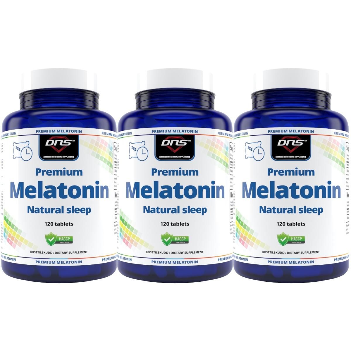 3-Pack Premium Melatonin - 3 x 120 tabletter