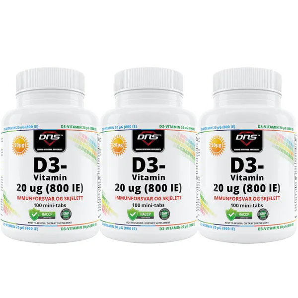 3-pack D3-Vitamin 20µg - 3 x 100 tabs