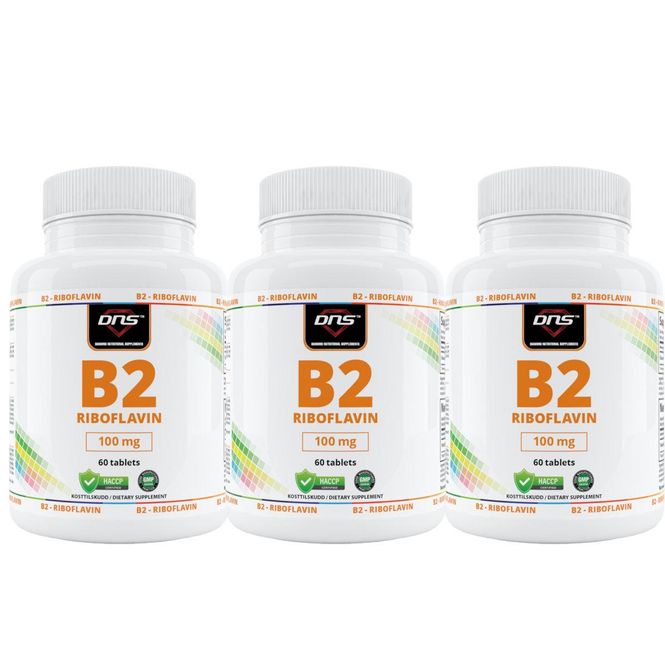 Hovedbilde 3-pack B2 - Riboflavin - 100 mg - 3 x 60 tabletter