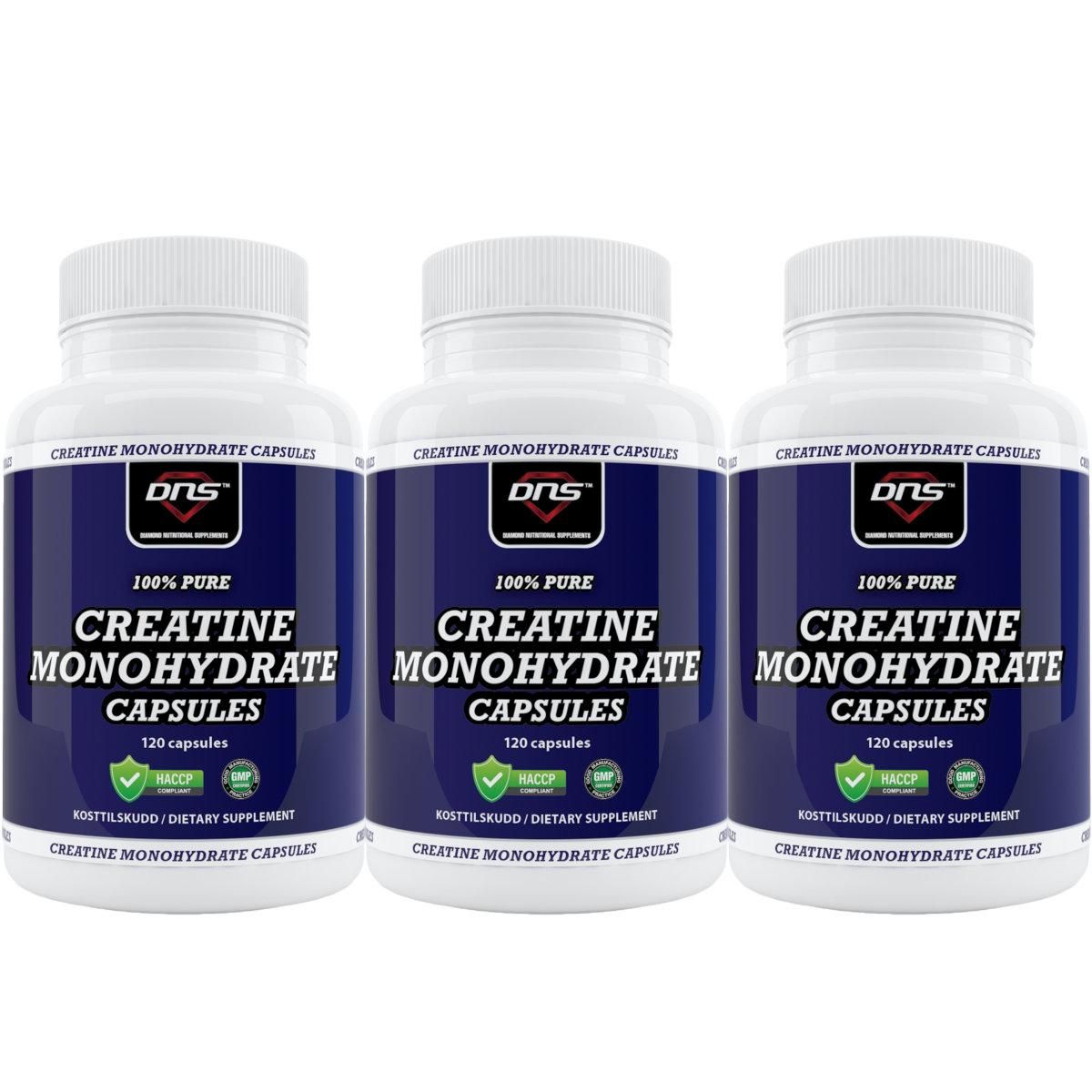 3-pack Kreatin Monohydrat kapsler - 3 x 120 kapsler