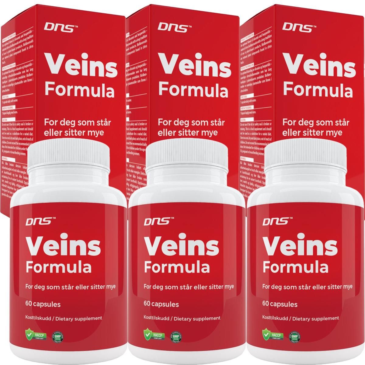 3-pack Veins Formula Blodsirkulasjon - 3 x 60 kapsler