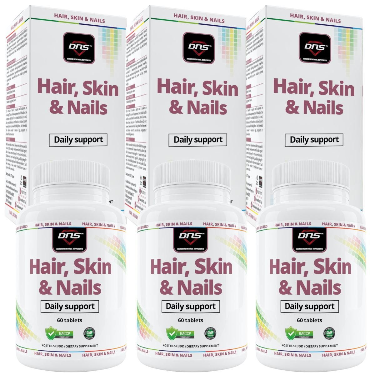 3-pack Hair, Skin & Nails - 60 tabletter