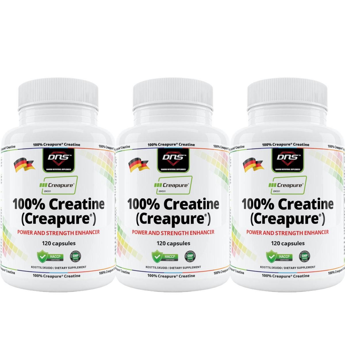 3-pack 100% Creapure® Creatine  - 3 x 120 kapsler