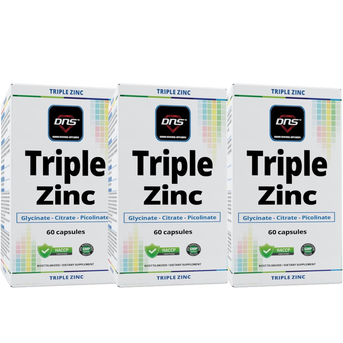 3-pack Triple Zinc - 3 typer sink - 3 x 60 kapsler
