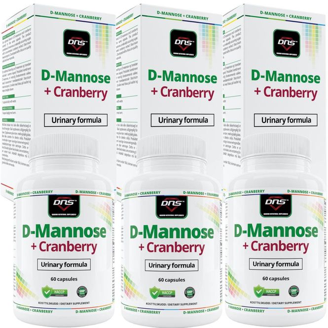 Hovedbilde 3-pack D-Mannose + Cranberry - 3 x 60 kapsler