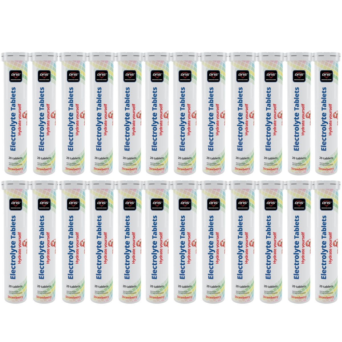 24-pack Electrolyte - Hydrate Yourself - 24 x 20 Brusetabletter - Strawberry